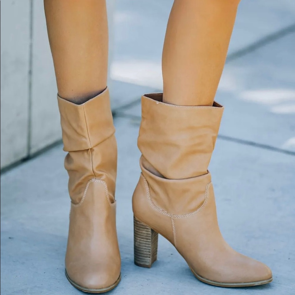Brand New! Camel Slouched Booties